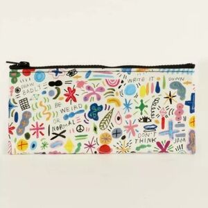 MULTICOLORED DOODLE PARTY PATTERN CASE on white background by Blue Q NWT 🎉🎉🎉